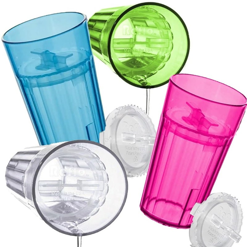 Reflo Smart Cup Bundle (Assorted 4 Colors) Open Mouth Transition Cup for Baby-Led Weaning, Montessori-Inspired Design, Slow-Spill Flow-Control, Made in USA, BPA-Free, E-Guide via QR Code - Image 2